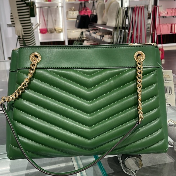 Michael Kors Whitney Women Ladies Medium Tote Shoulder Handbag Bag Purse Green - Picture 11 of 16